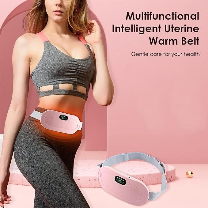 Heating Pad Women Period Pain Cramp Relief Belt | Portable Electric Menstrual Heating Pad With 3 Heat Levels & 4 Massage Modes For Belly And Waist Pain Relief