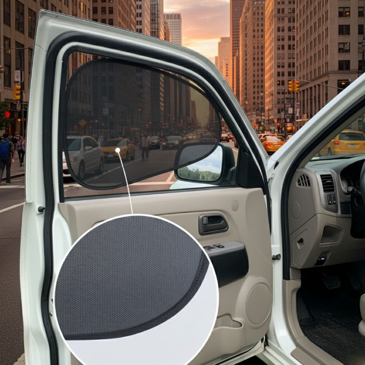 4 Pcs Car Shades Universal Size Sun Protection Window Curtains