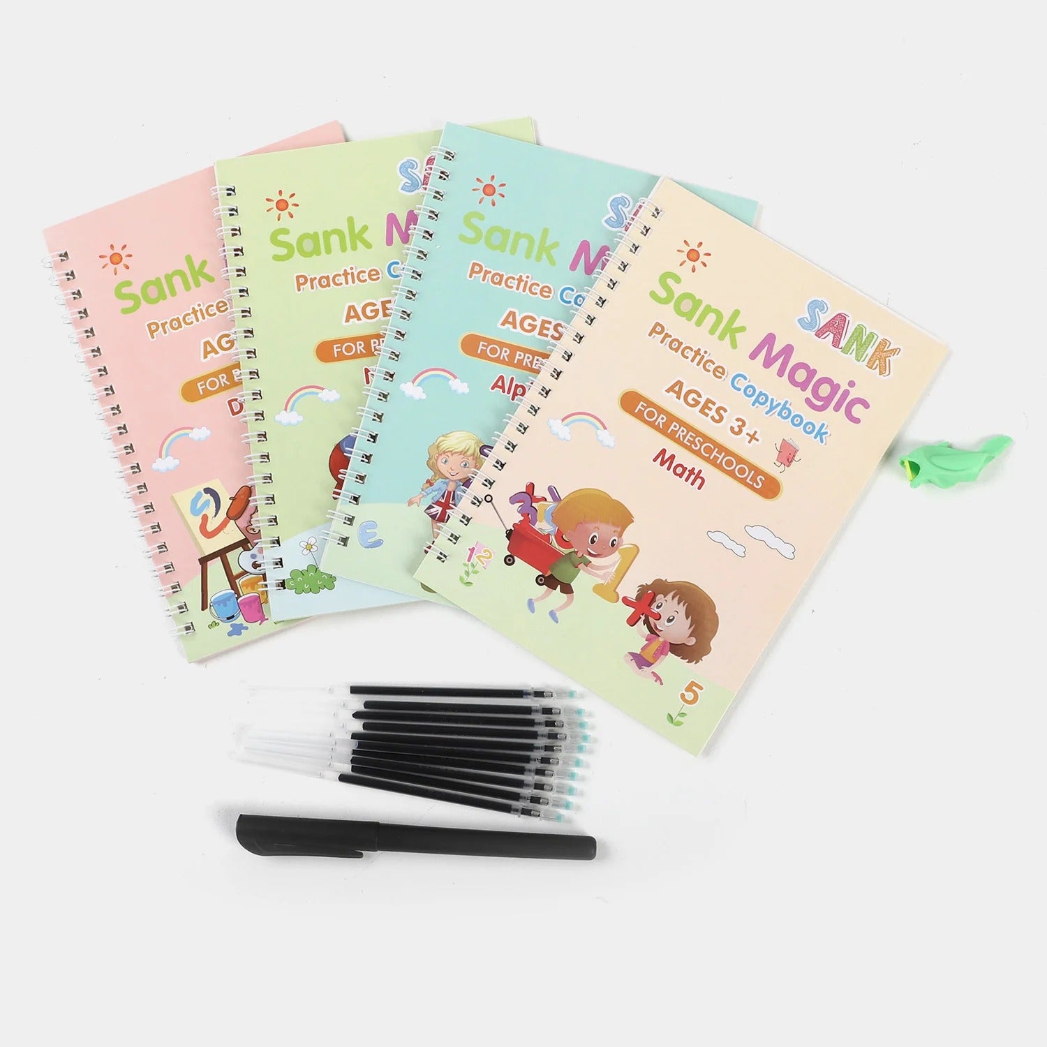 Sank Magic Practice Copybook | 4 Packs Reusable Writing Book | Disappearing Ink Pen