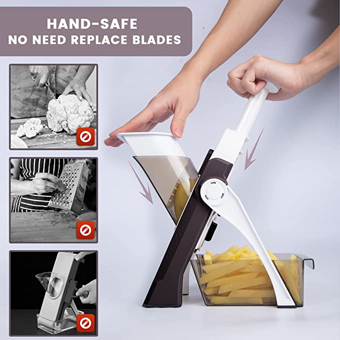 Safe-Slice Vertical Mandoline Slicer – Adjustable Multi-Purpose Vegetable & Julienne Cutter
