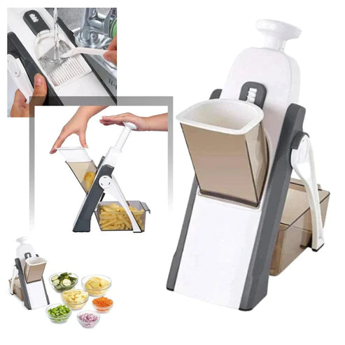Safe-Slice Vertical Mandoline Slicer – Adjustable Multi-Purpose Vegetable & Julienne Cutter