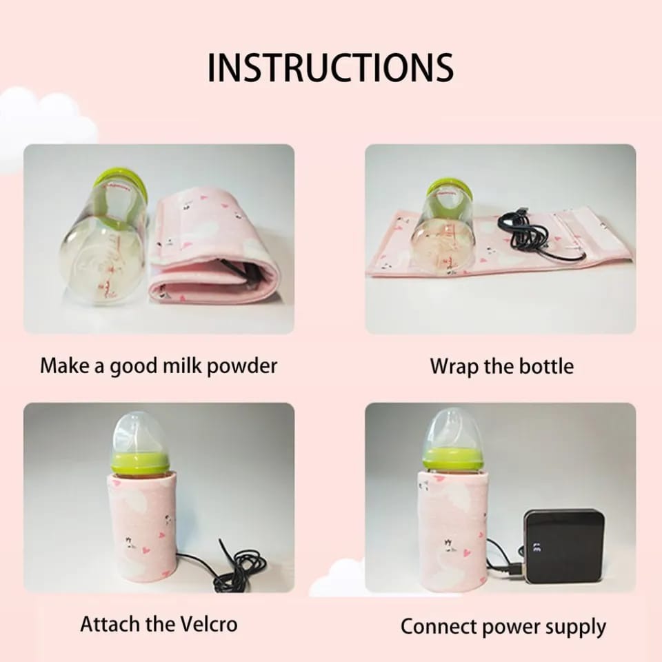 Portable USB Feeder Warmer Pouch | 42°C Constant Heating | Easy‑to‑Carry