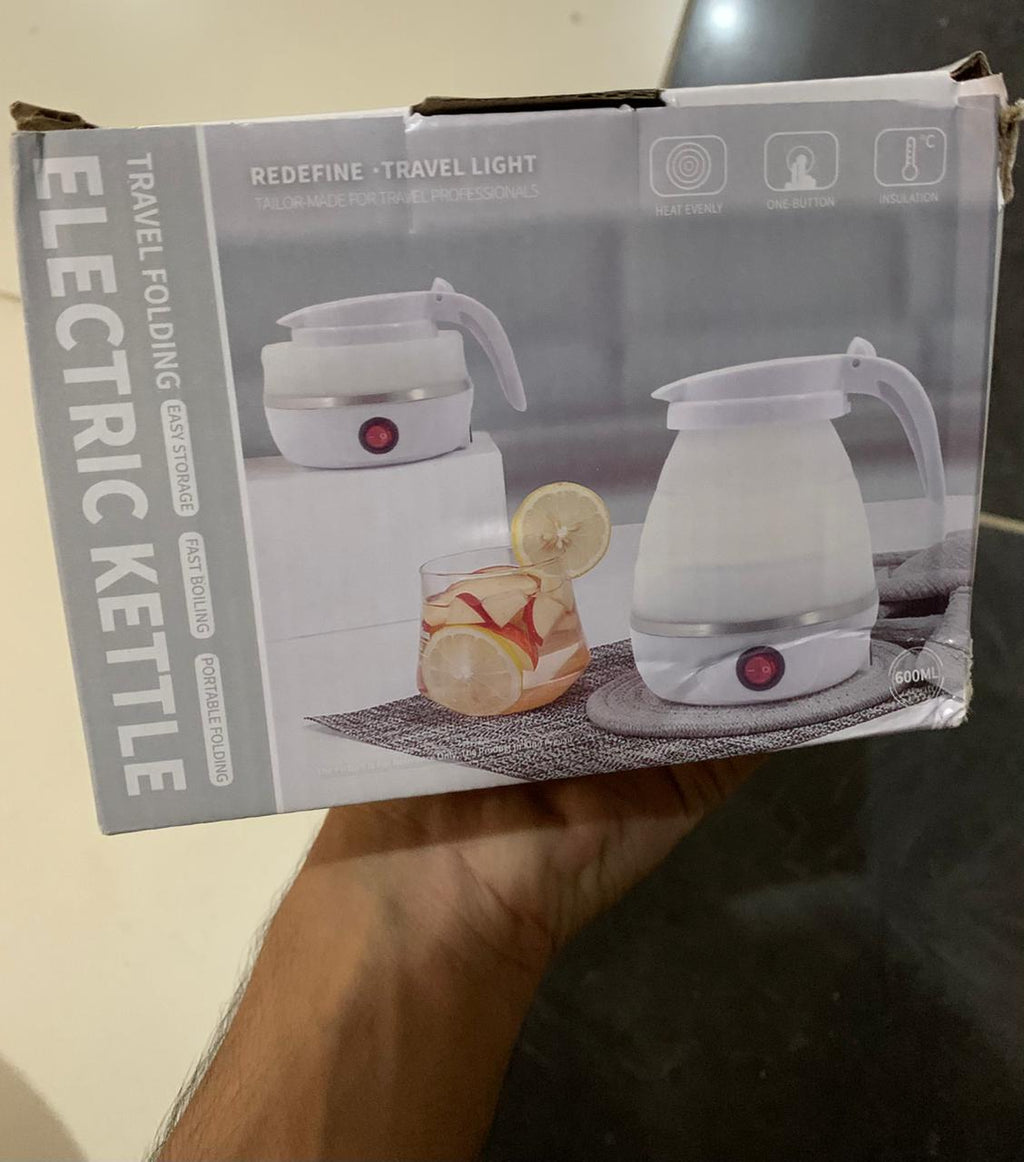 Fast Water Boiling 600 Ml Portable Kettle Travel Kettle Foods Boils Quickly Silicone Small Collapsible Foldable Electric Sports Bottle