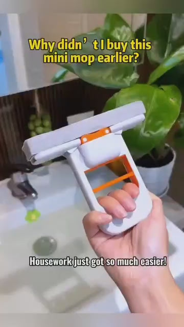Foldable Desktop Mini Sponge Mop | Portable Wet & Dry Cleaning